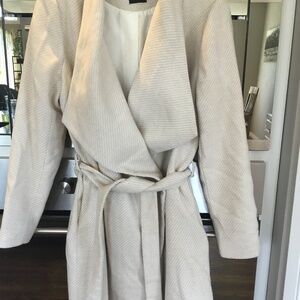 Dex double breasted, lined, belted jacket